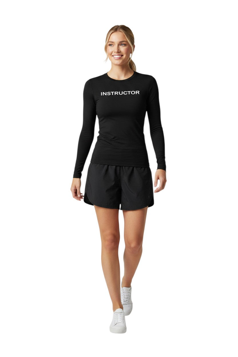Kiefer Instructor L/S Crewneck Rashguard in black, shown on model