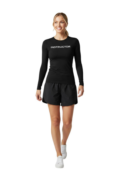 Kiefer Instructor L/S Crewneck Rashguard in black, shown on model