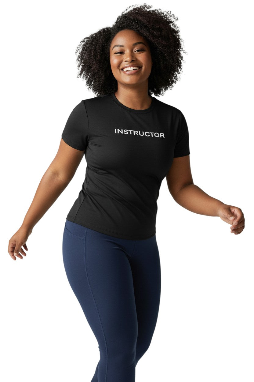Kiefer Instructor S/S Crewneck Rashguard in black, shown on model