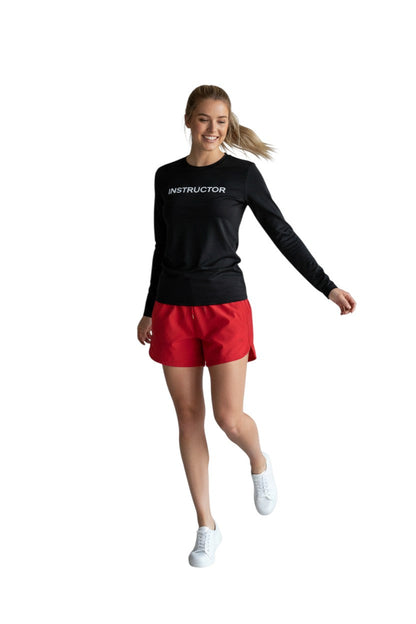 Kiefer Instructor L/S Crewneck Rashguard in black, shown on model