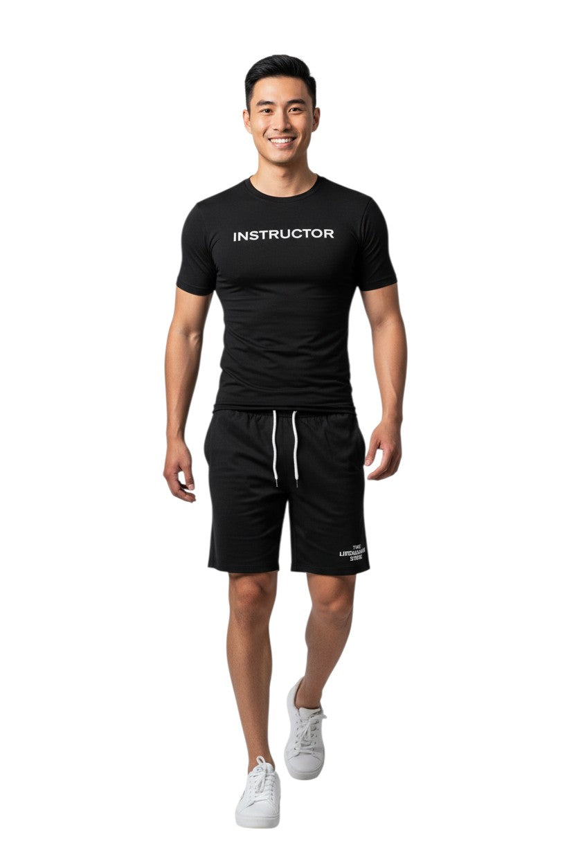 Kiefer Instructor S/S Crewneck Rashguard in black, shown on model