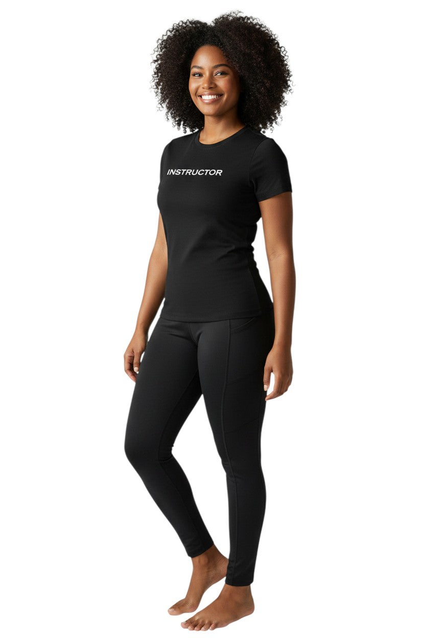 Kiefer Instructor S/S Crewneck Rashguard in black, shown on model