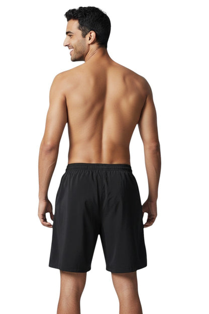 Kiefer Solid Board Short in black, shown on model