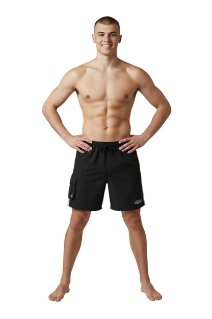 RISE Manager Male Flex Board Short in black, shown on model