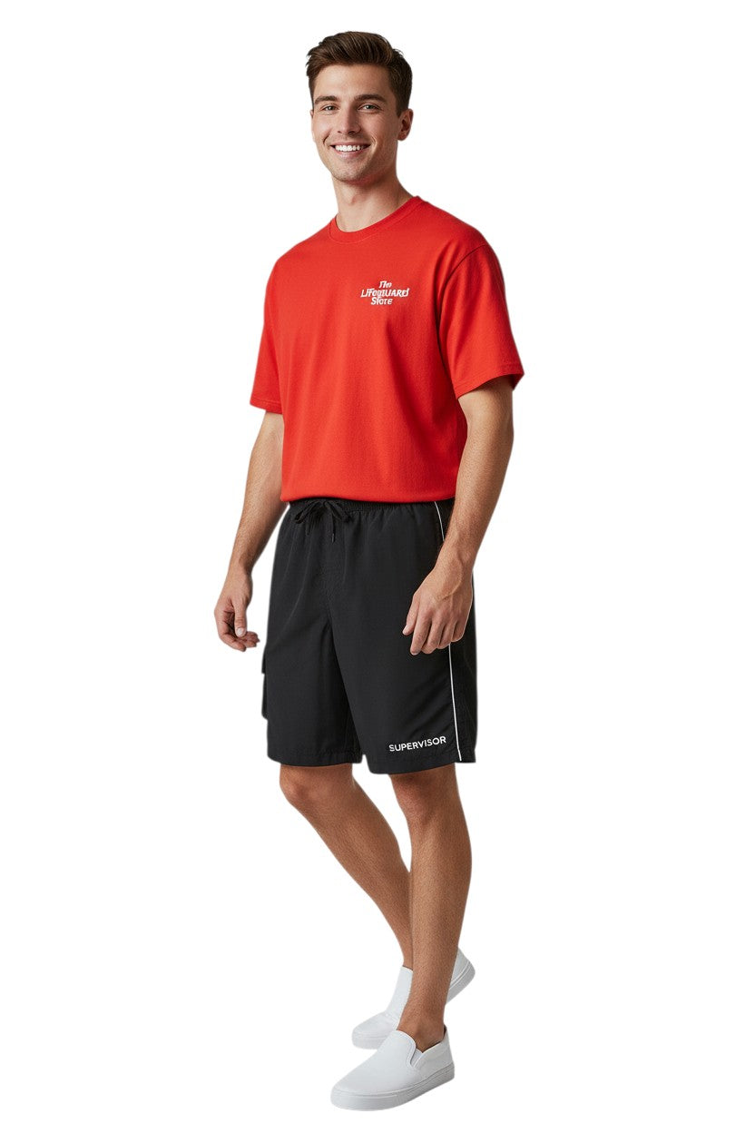 Kiefer Supervisor Board Short in black, shown on model