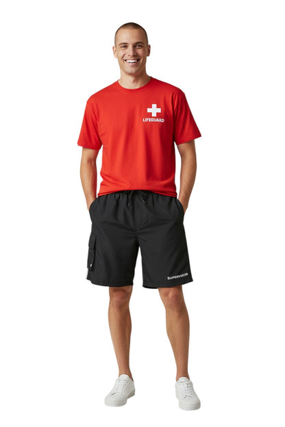 Kiefer Supervisor Board Short in black, shown on model