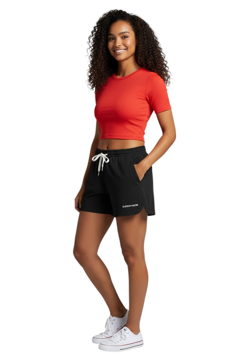 RISE Supervisor Female Roll Short in black, shown on model