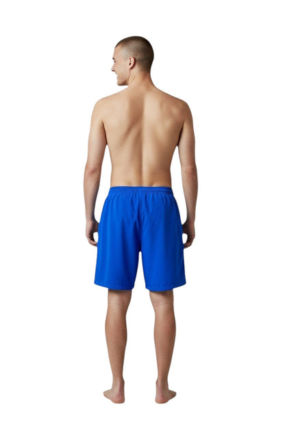 Kiefer Solid Board Short in blue, shown on model