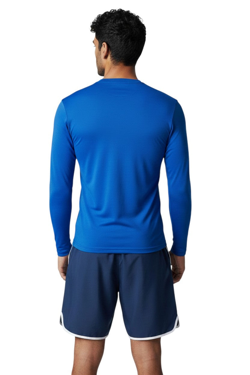 Kiefer Instructor L/S Crewneck Rashguard in blue, shown on model