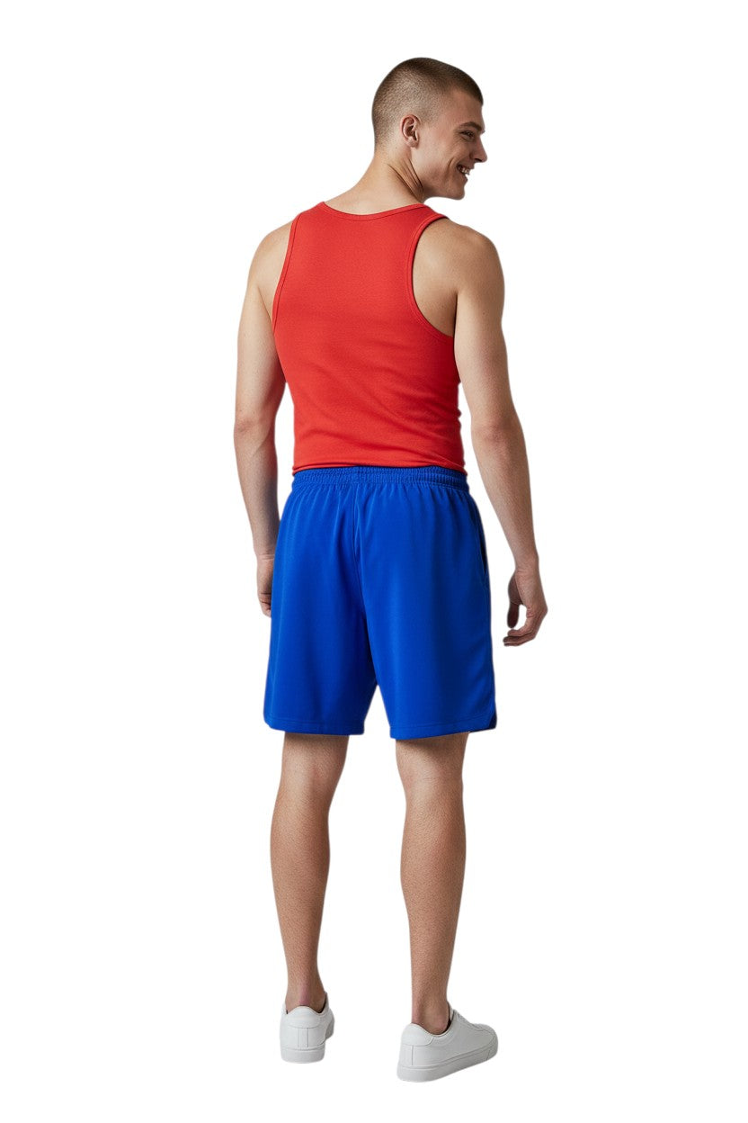 RISE Supervisor Male Flex Board Short in blue, shown on model