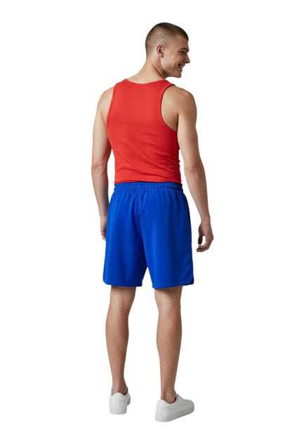 RISE Supervisor Male Flex Board Short in blue, shown on model