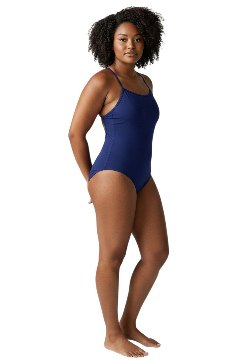 Kiefer H-Back in navy, shown on model