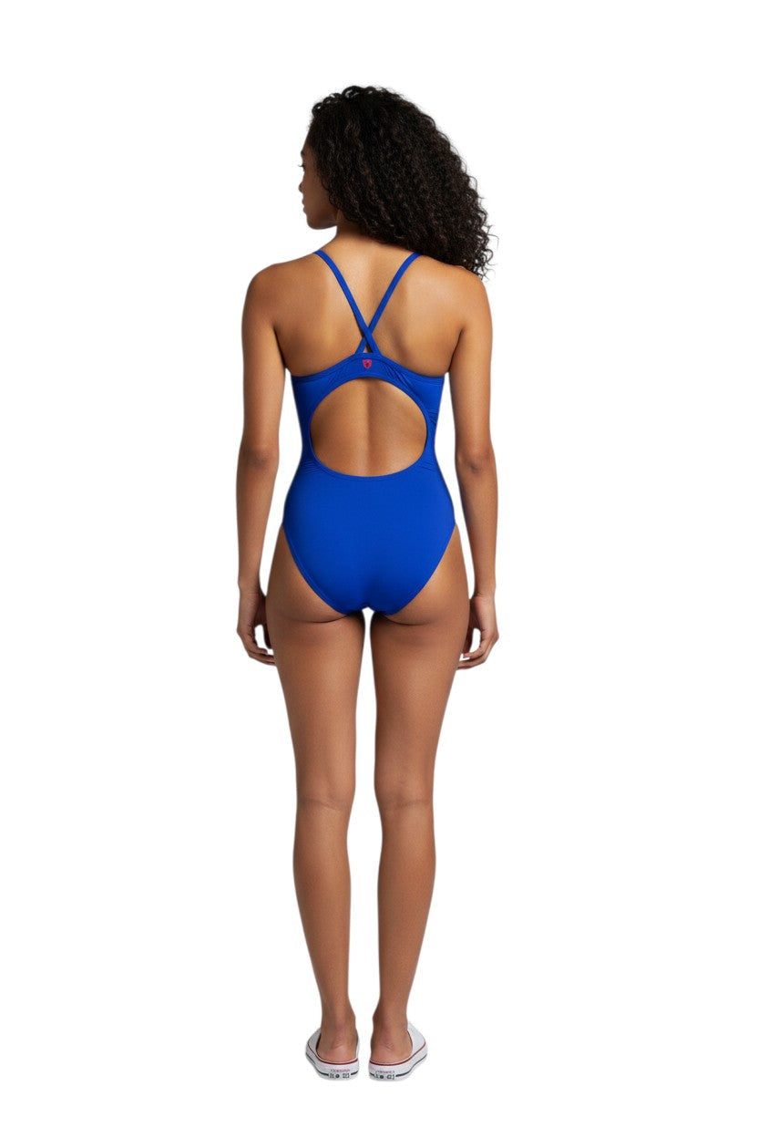 Kiefer H-Back in royal blue, shown on model