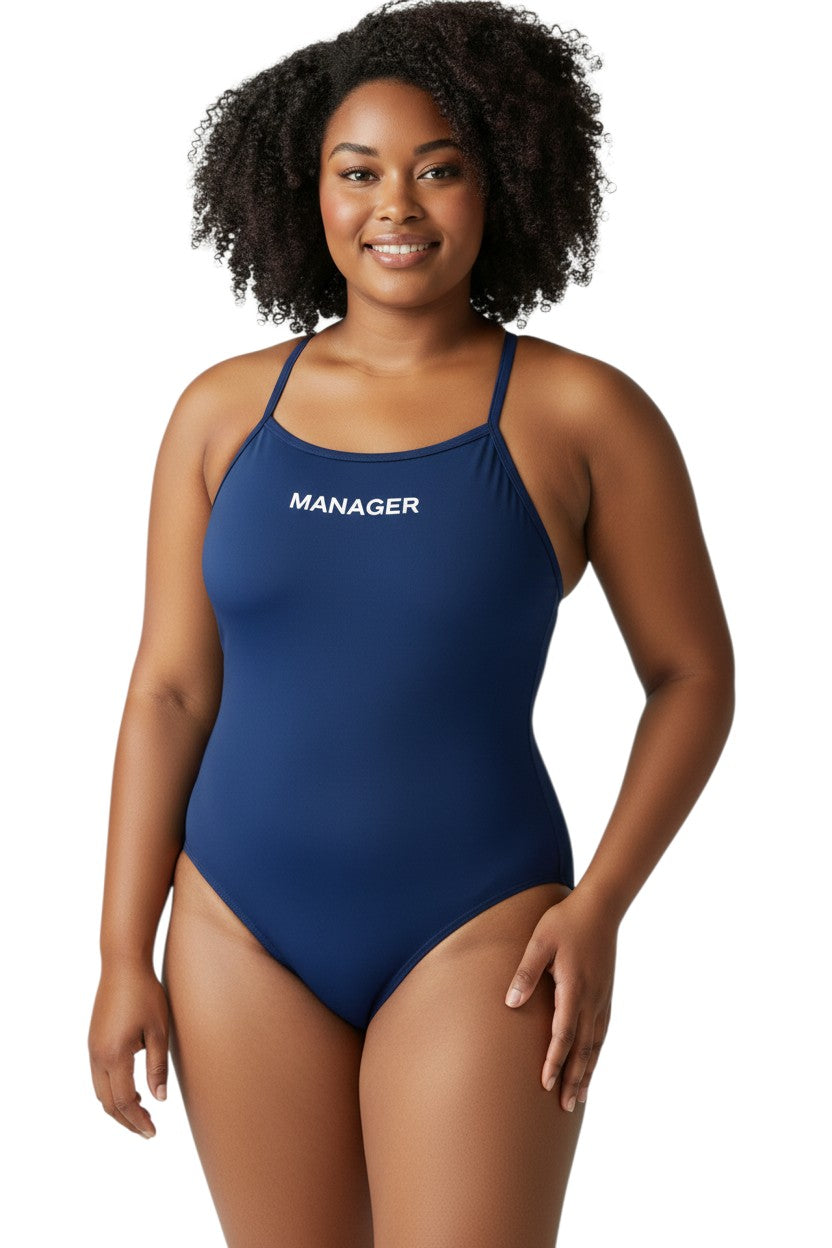 Kiefer Manager H-Back in navy, shown on model