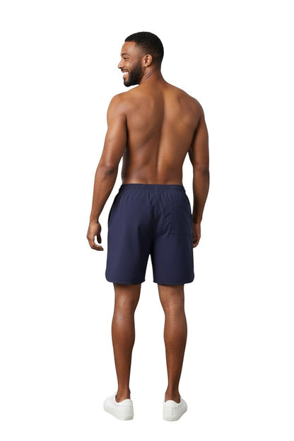 Kiefer Men's 5 inch Short in navy, shown on model