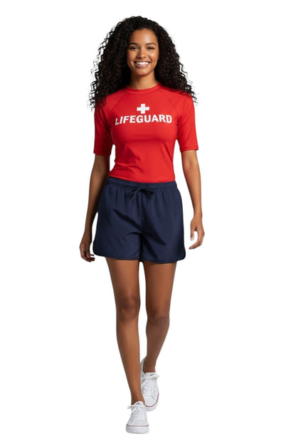 Kiefer Women's 5 inch Short in navy, shown on model