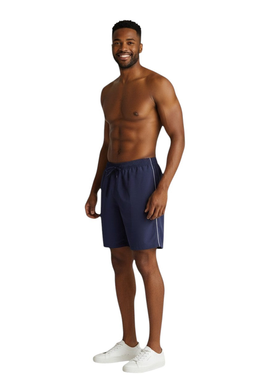 Kiefer Solid Board Short in navy, shown on model