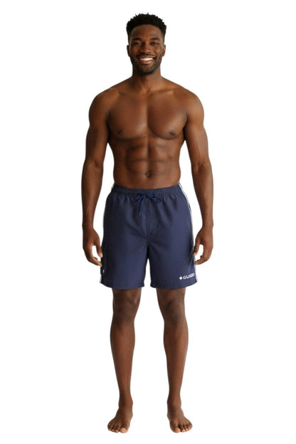 Kiefer Guard Board Short in navy, shown on model