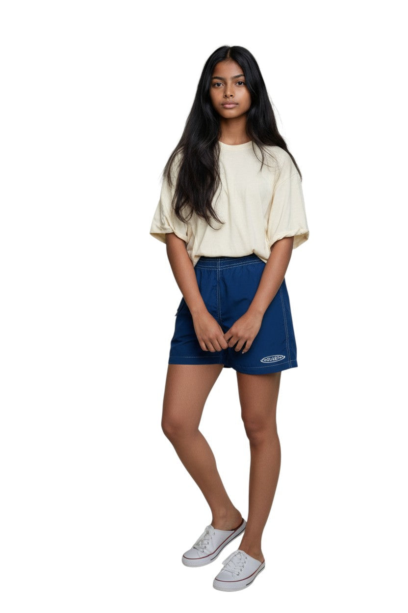 RISE Guard Flex Waterpark Board Short in navy, shown on model