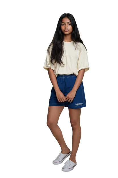 RISE Guard Flex Waterpark Board Short in navy, shown on model
