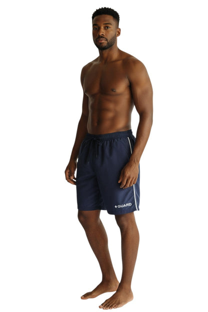 Kiefer Guard Board Short in navy, shown on model