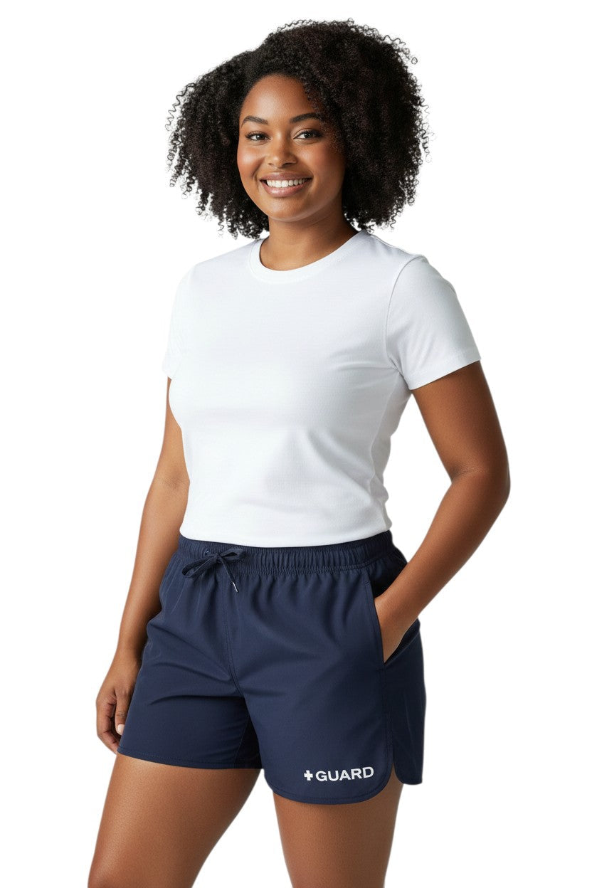 Kiefer Women's Guard 5 inch Short in navy, shown on model