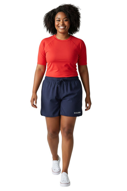 Kiefer Women's Guard 5 inch Short in navy, shown on model