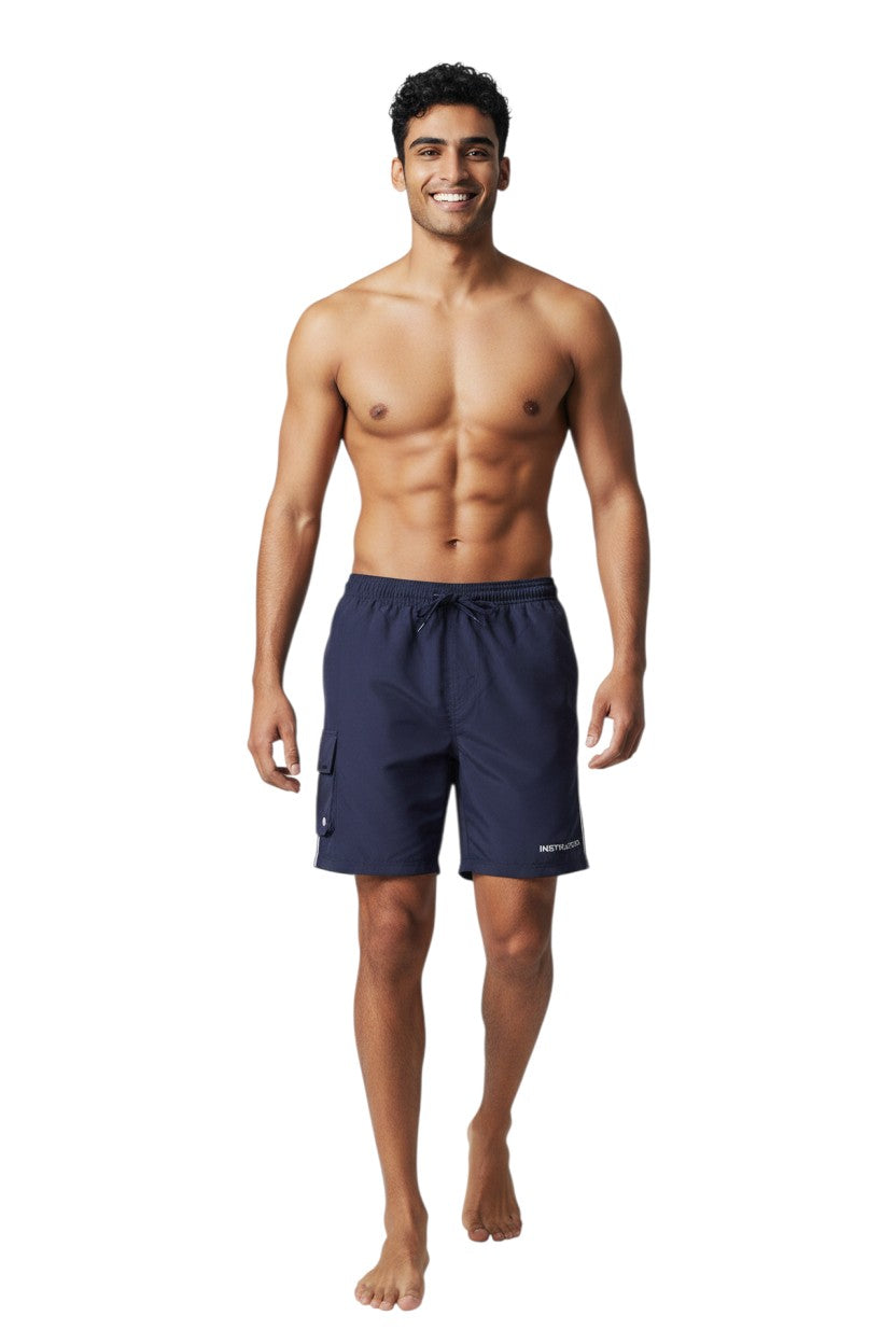 Kiefer Instructor Board Short in navy, shown on model