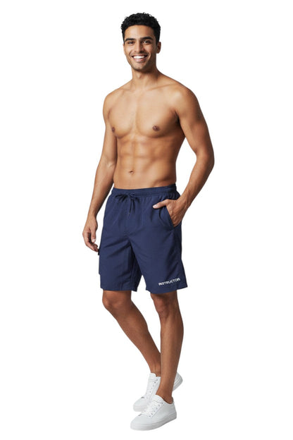Kiefer Instructor Board Short in navy, shown on model
