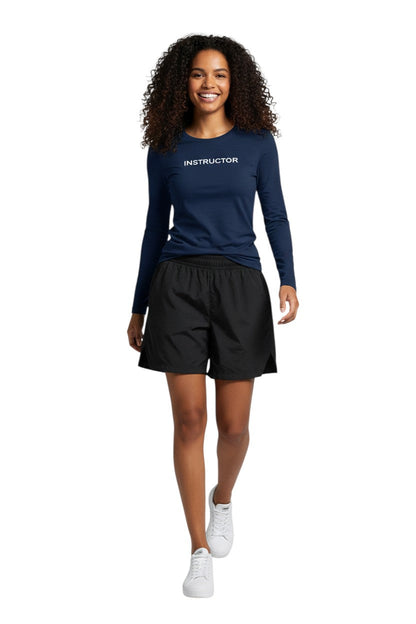 Kiefer Instructor L/S Crewneck Rashguard in navy, shown on model