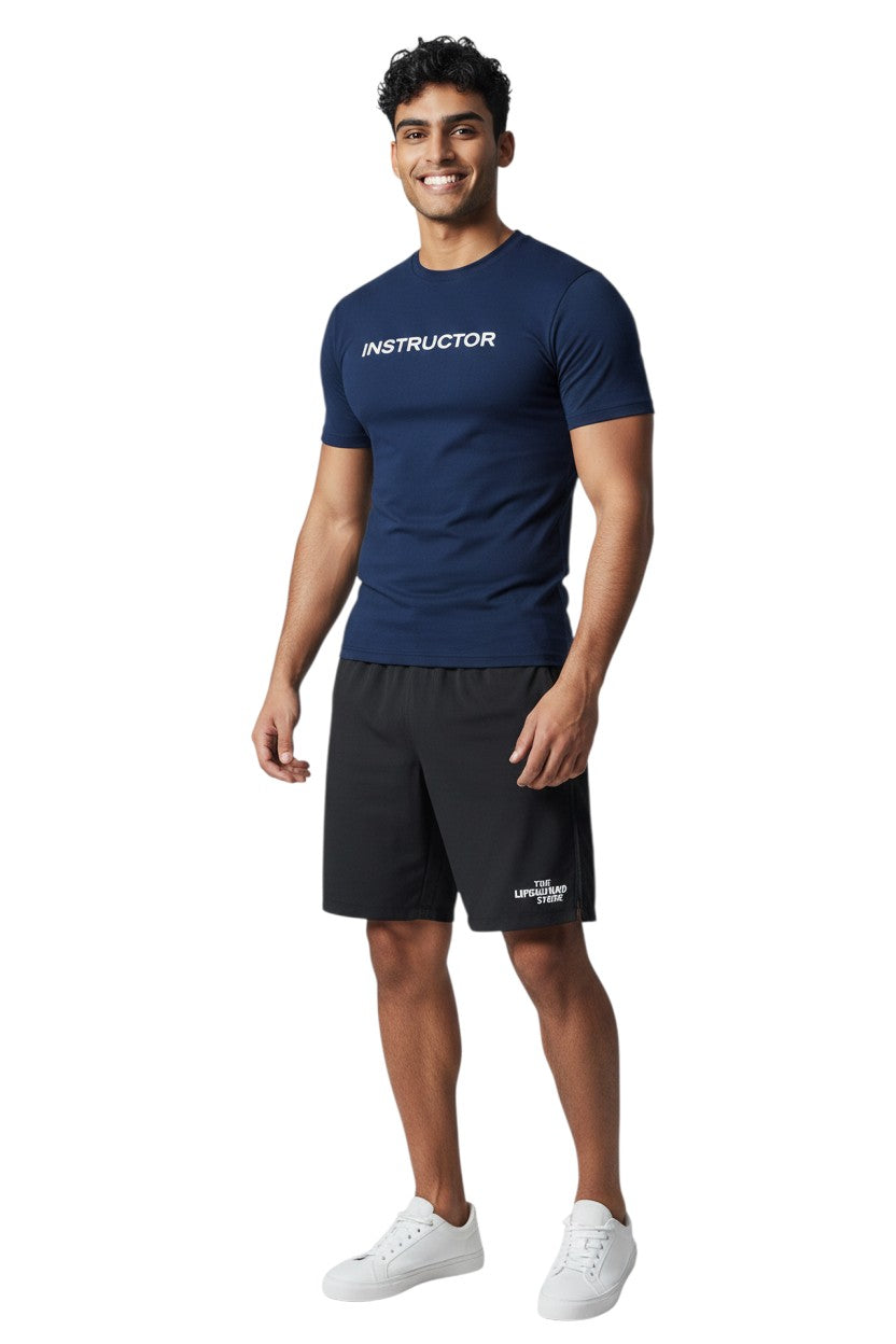 Kiefer Instructor S/S Crewneck Rashguard in navy, shown on model
