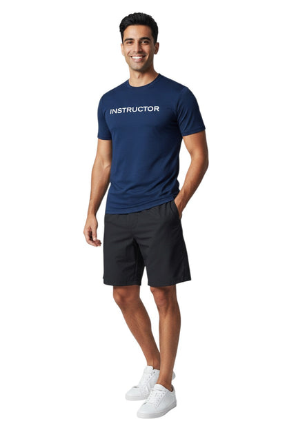 Kiefer Instructor S/S Crewneck Rashguard in navy, shown on model