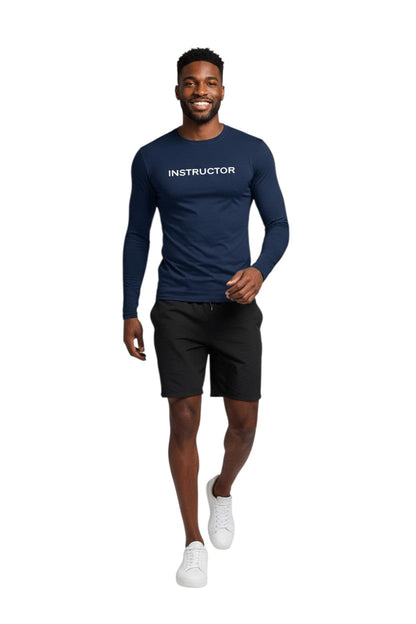 Kiefer Instructor L/S Crewneck Rashguard in navy, shown on model