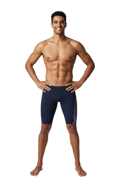 RISE Sandies Shockwave Poly Jammer in navy, shown on model