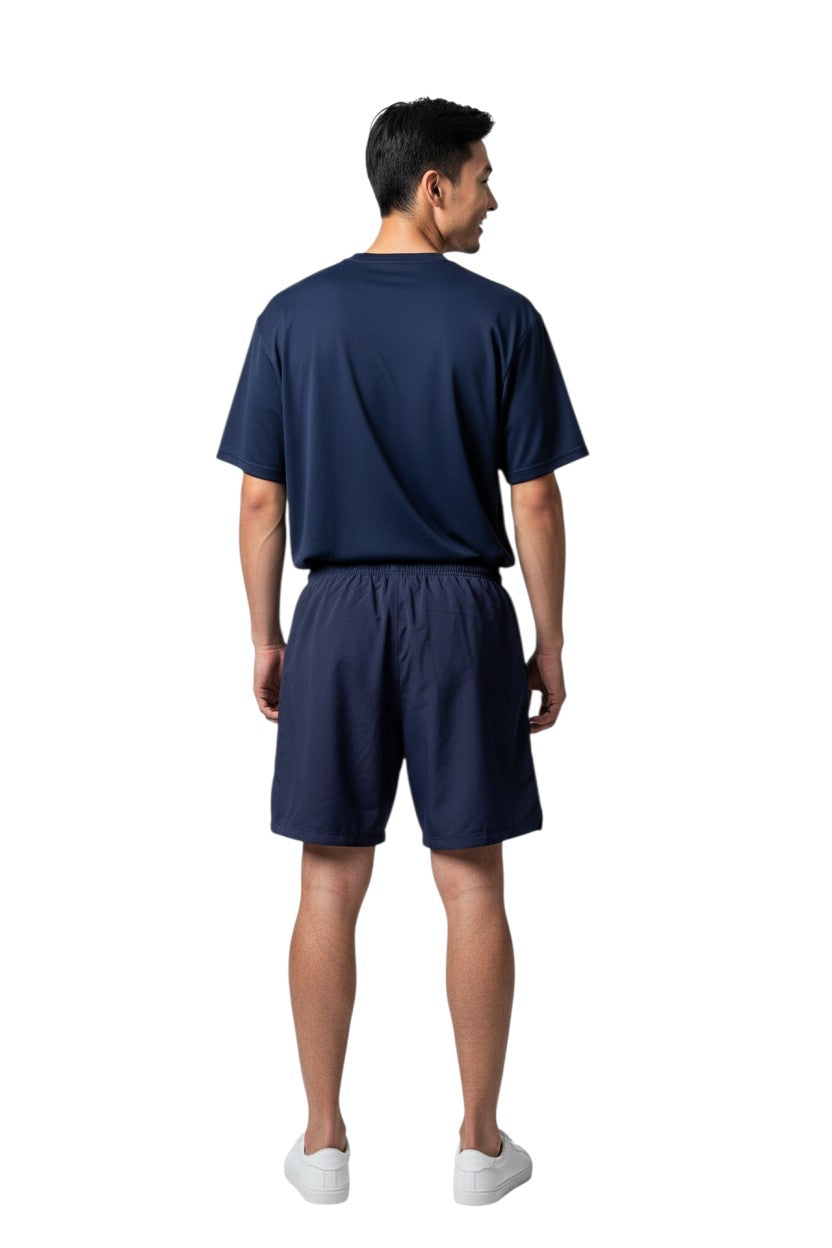 RISE Guard Male Flex Board Short in navy, shown on model