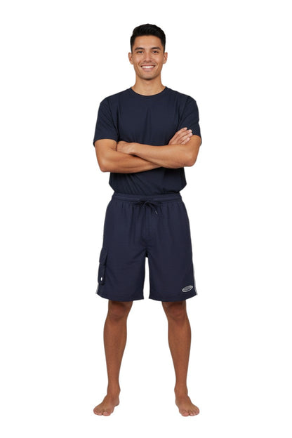 RISE Supervisor Male Flex Board Short in navy, shown on model