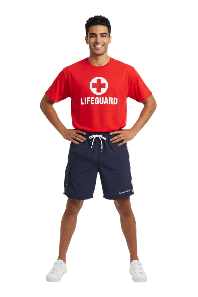 Kiefer Supervisor Board Short in navy, shown on model