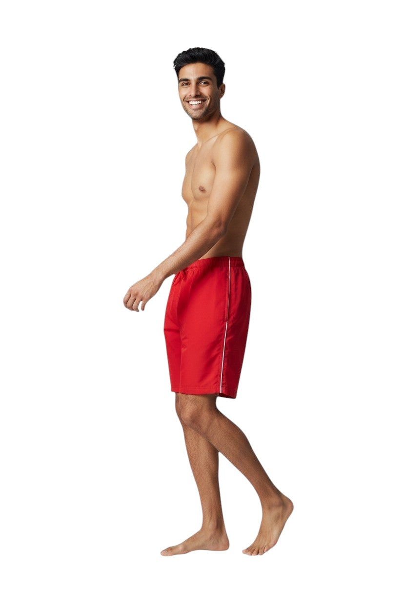 Kiefer Solid Board Short in red, shown on model