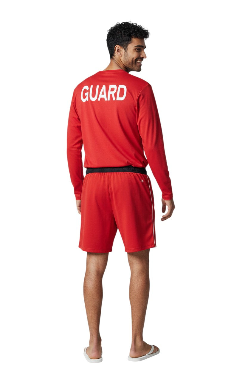 Kiefer Dri-Fit Guard Long Sleeve Tee in red, shown on model