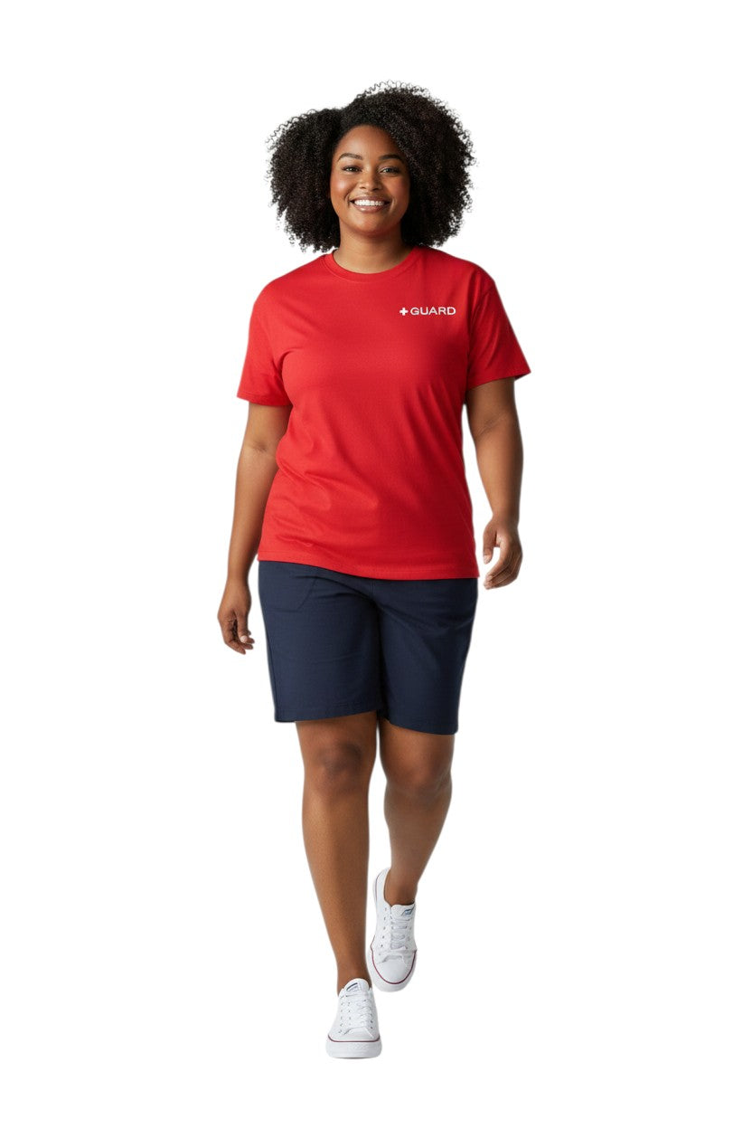 Kiefer Dri-Fit Guard Short Sleeve Tee in red, shown on model