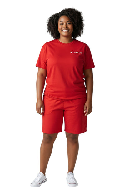 Kiefer Dri-Fit Guard Short Sleeve Tee in red, shown on model