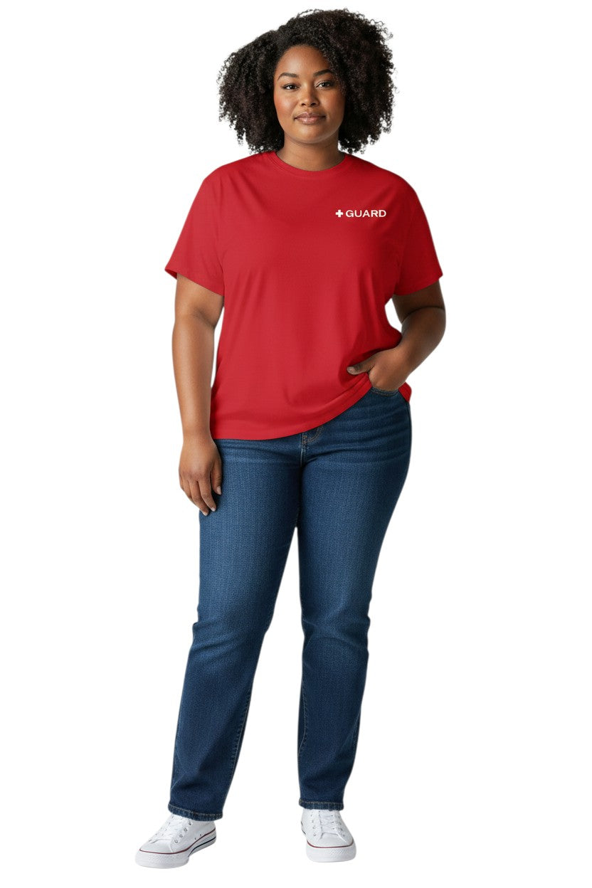 Kiefer Dri-Fit Guard Short Sleeve Tee in red, shown on model