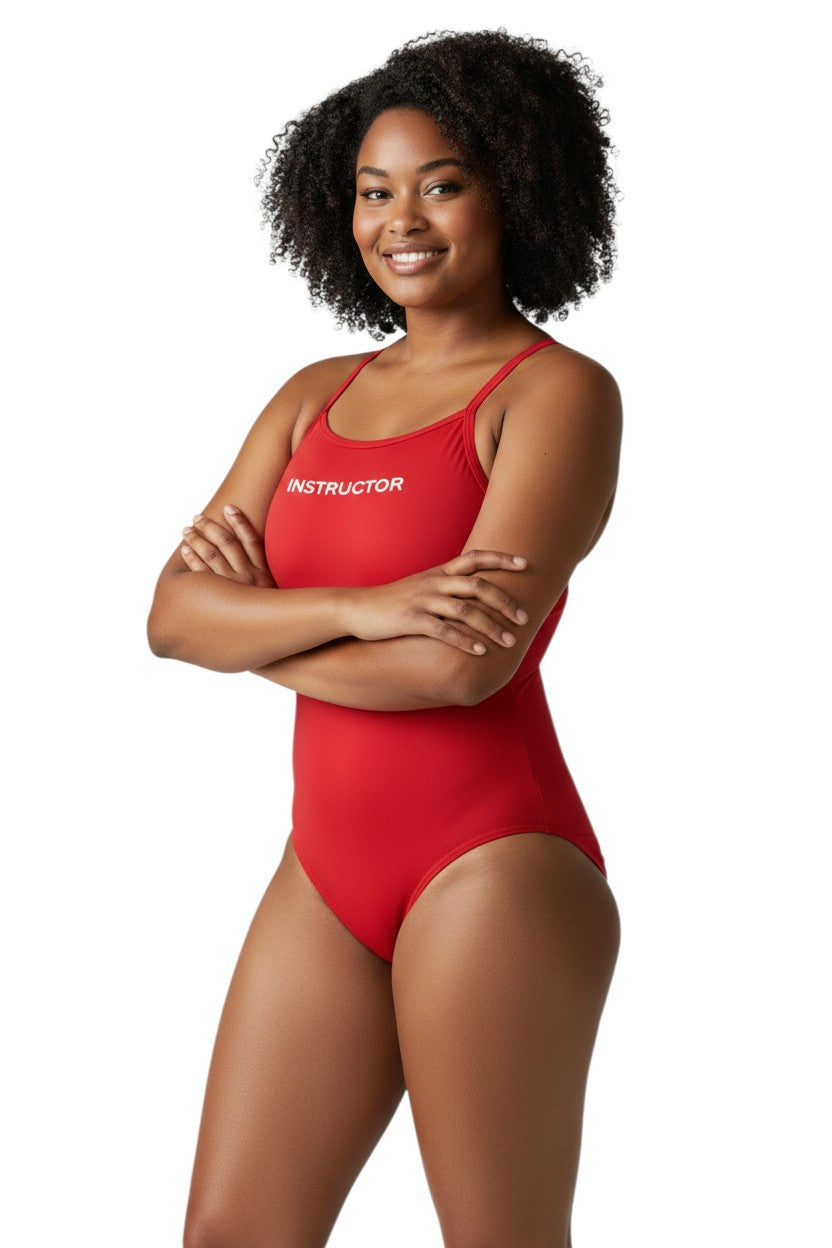 Kiefer Instructor H-Back in red, shown on model