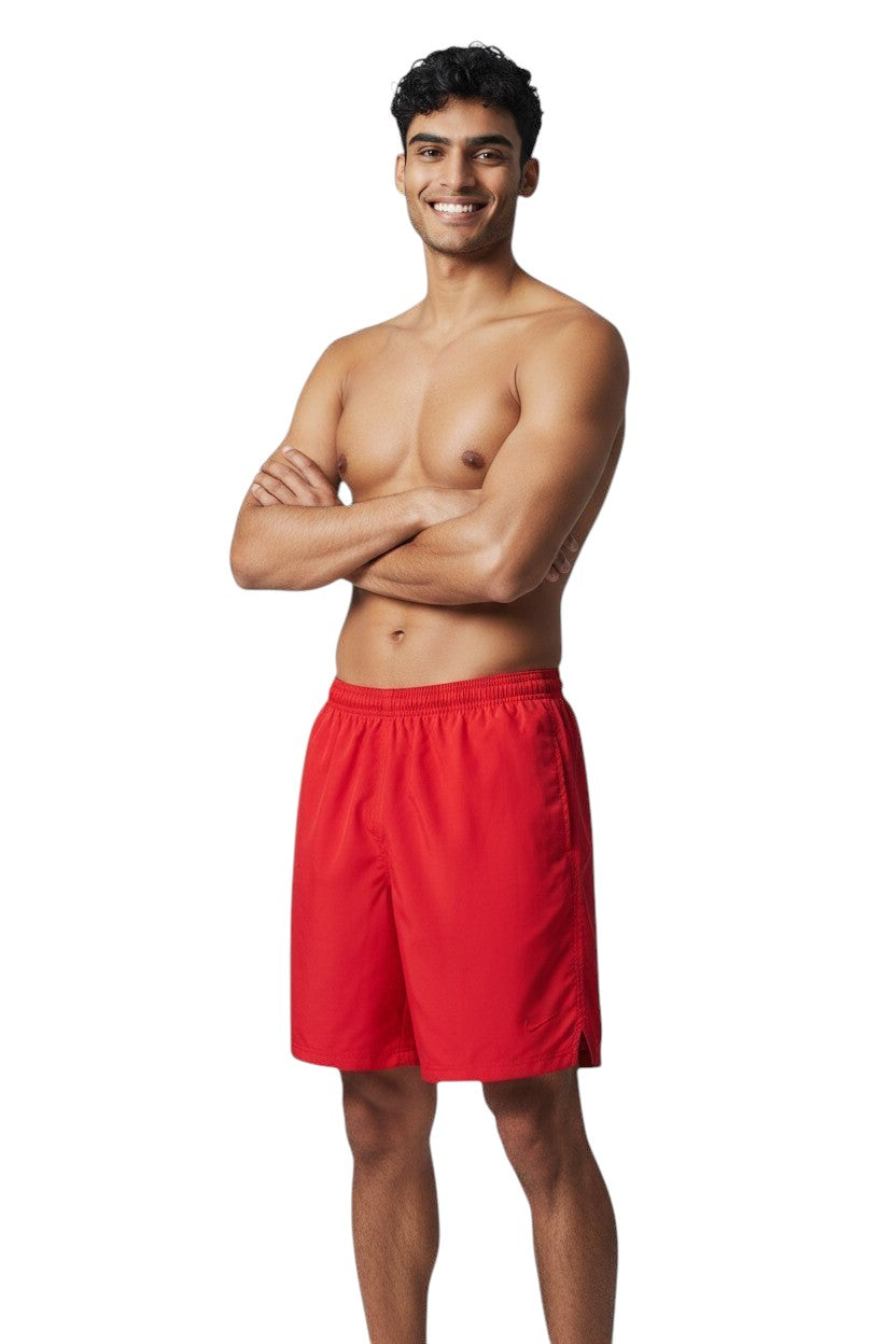Kiefer Solid Board Short in red, shown on model