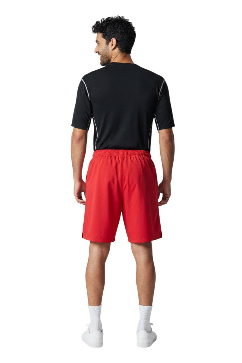 RISE Supervisor Male Flex Board Short in red, shown on model