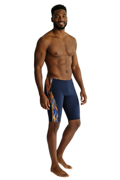 RISE Sandies Shockwave Poly Jammer in navy, shown on model