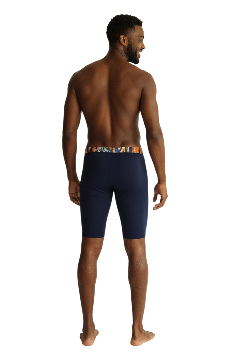 RISE Sandies Shockwave Poly Jammer in navy, shown on model