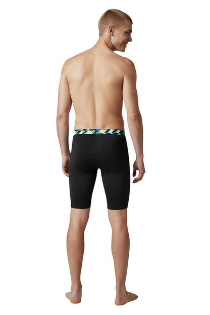 RISE Sandies Swerve Poly Jammer in black, shown on model