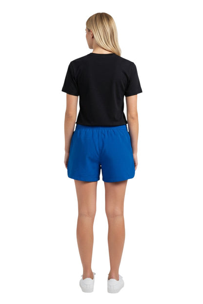 RISE Manager Female Roll Short in royal blue, shown on model