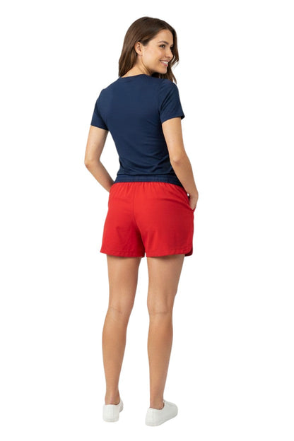 RISE Supervisor Female Roll Short in red, shown on model